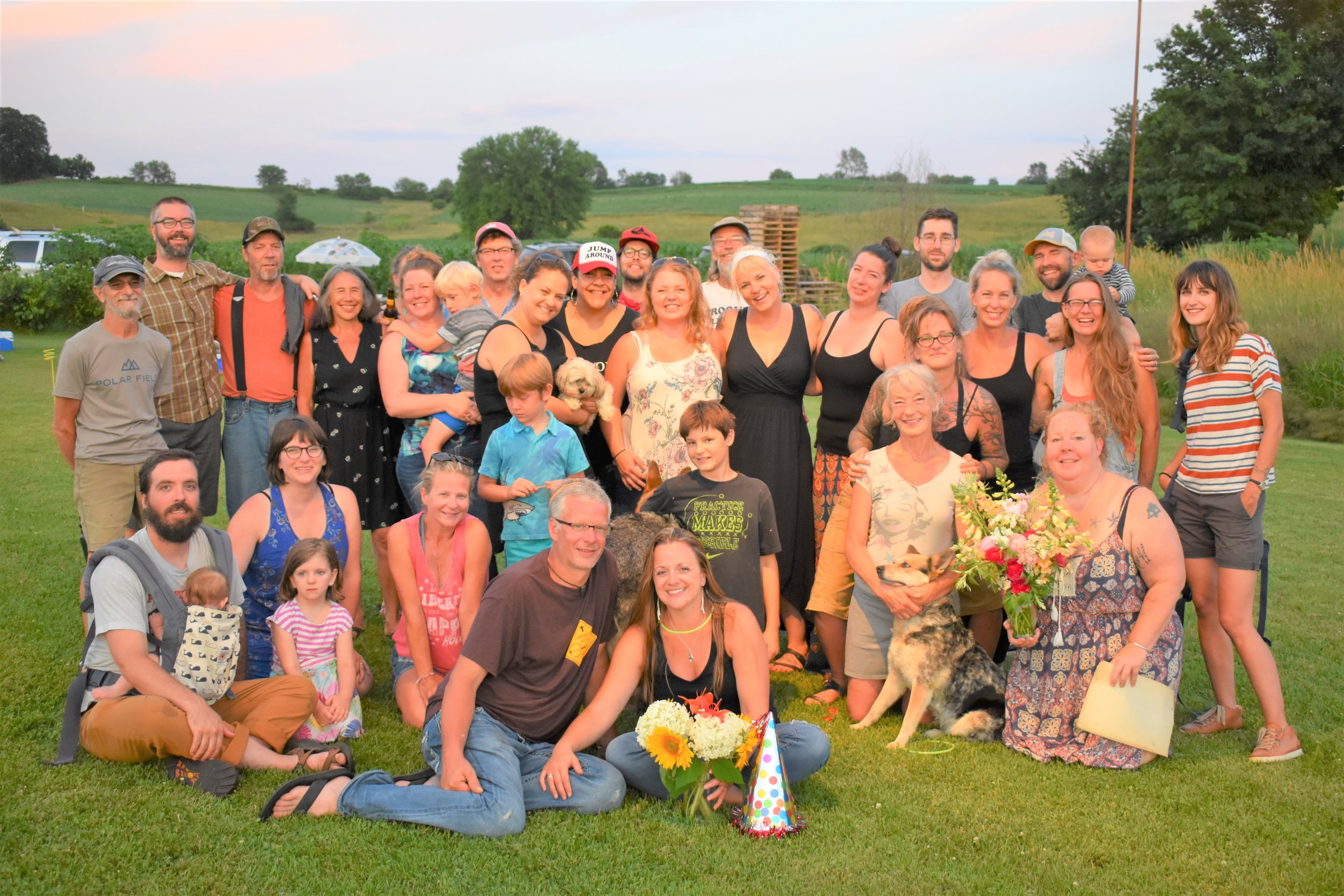  Some of the Kickapoo Valley Croquet Club. In front and center, l to r are Kya and Fiance Morgan, who happened to be celebrating a birthday that evening. 