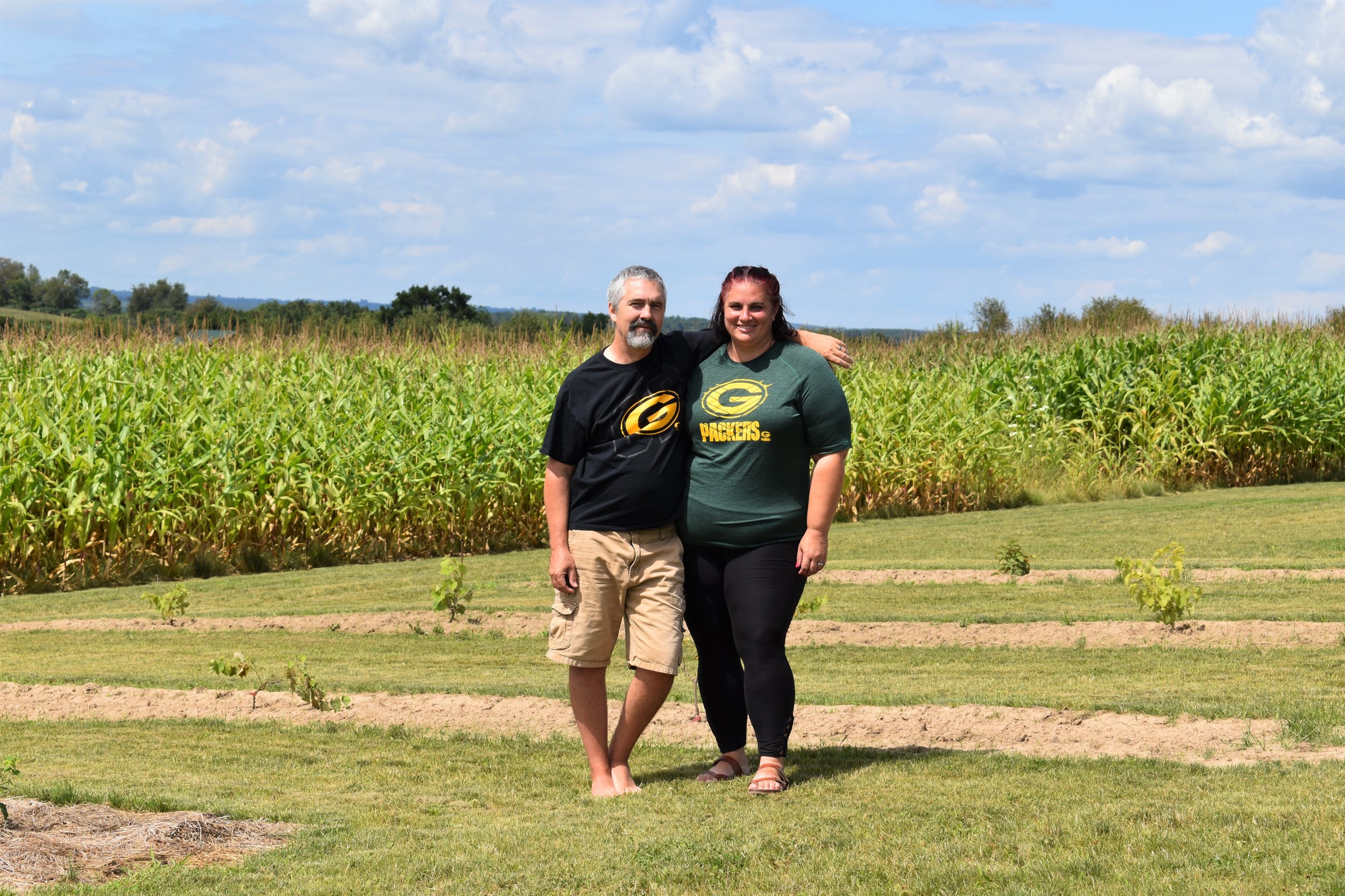 Ed and Melissa with a few of their fruit trees