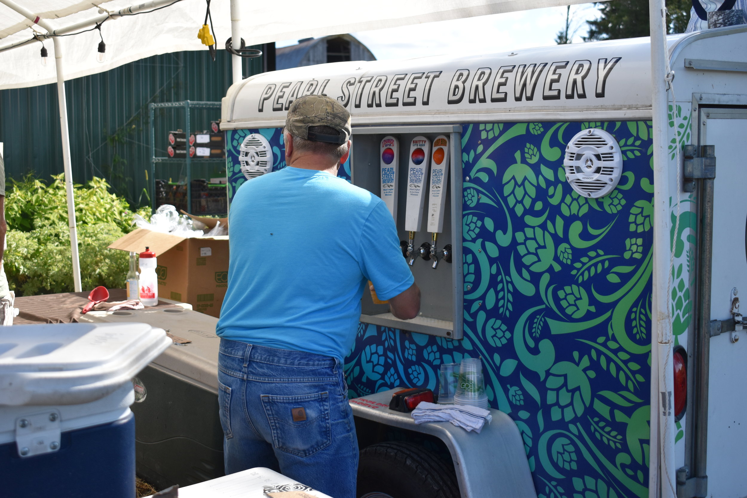  Serving up beer from Pearl Street Brewery 