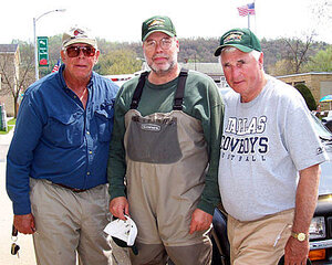  L to R- Retired Green Bay Packer great Bob Skoronski, Len Harris, and retired Coach Bob Knight  