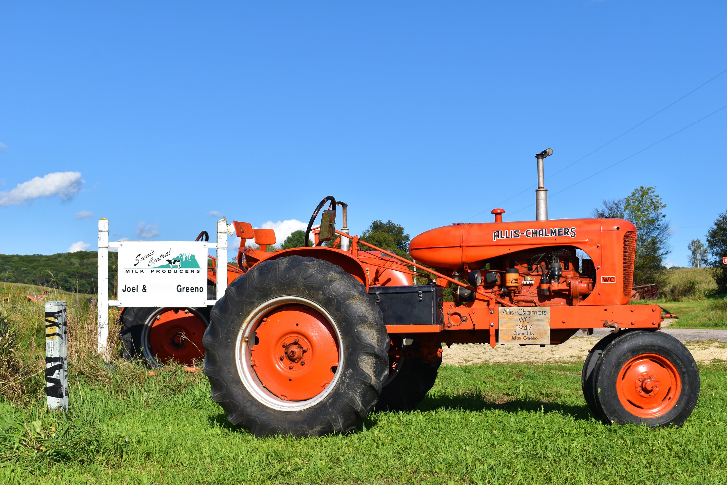  Joel’s tractor stands as a reminder of his families farming legacy. 