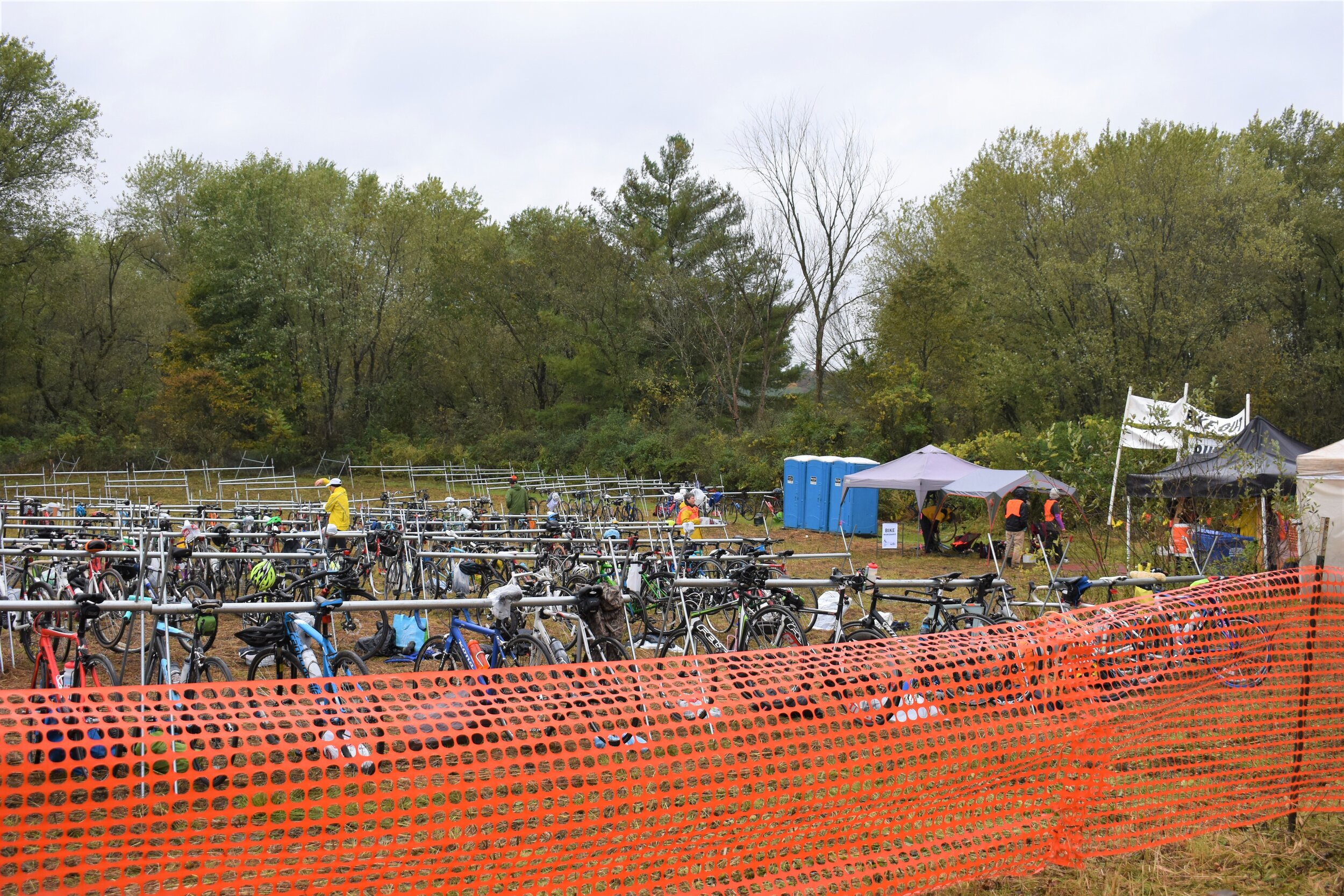 Transition area from paddling to biking