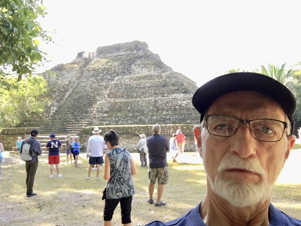  Mayan pyramid (author Bob Potter in foreground) 