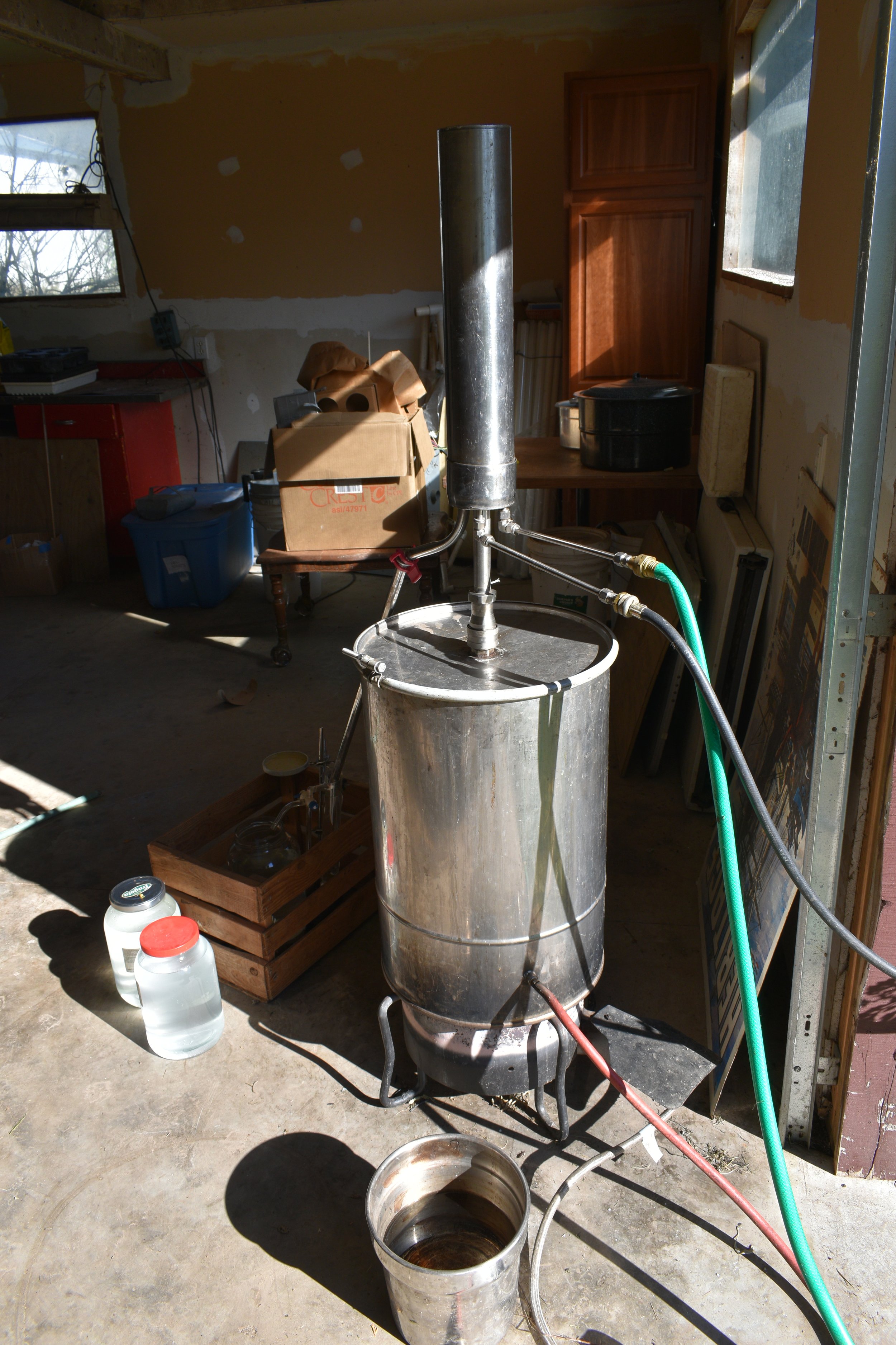  A still used for steaming extracts of aromatic plants for hydrosols.  