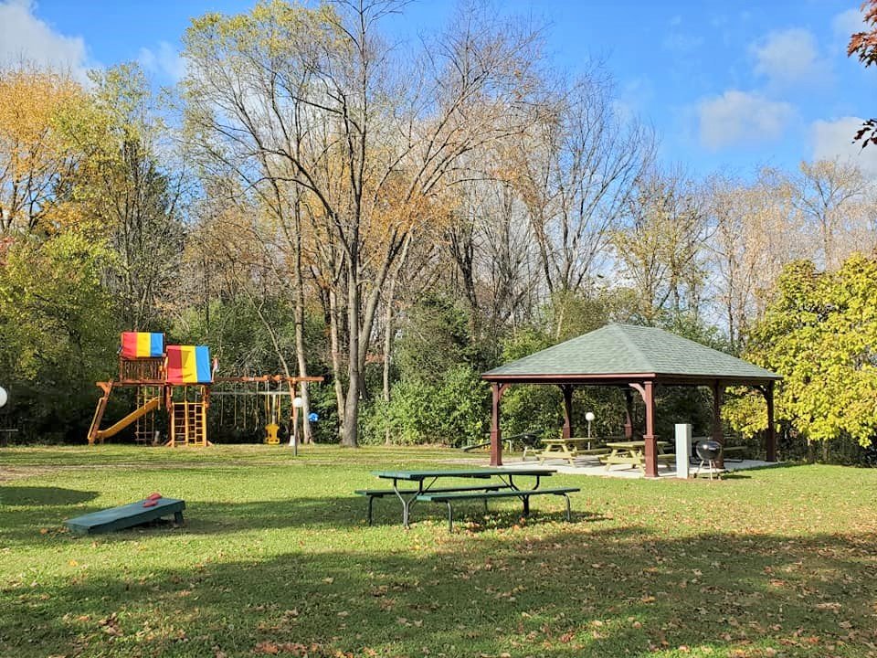  The new pavilion and playground. 