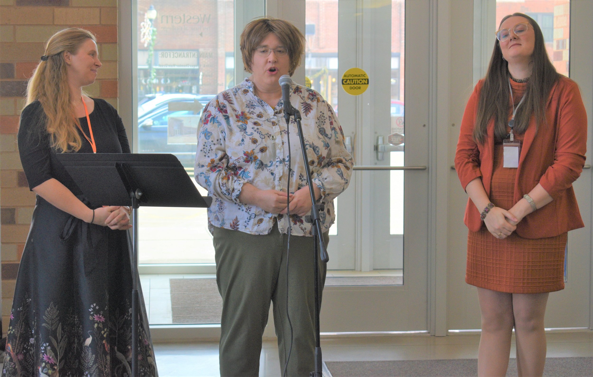  L to R: Laci Sheldon Youth Services Director, Trina Erickson Library Director, and Maggie Strittmater Adult Programming and Outreach Assistant 