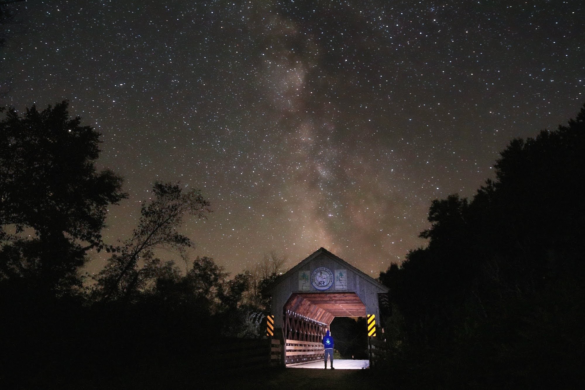  One of the covered bridges in the Kickapoo Valley Reserve under the Milky Way. Photo by John Rummel                                          