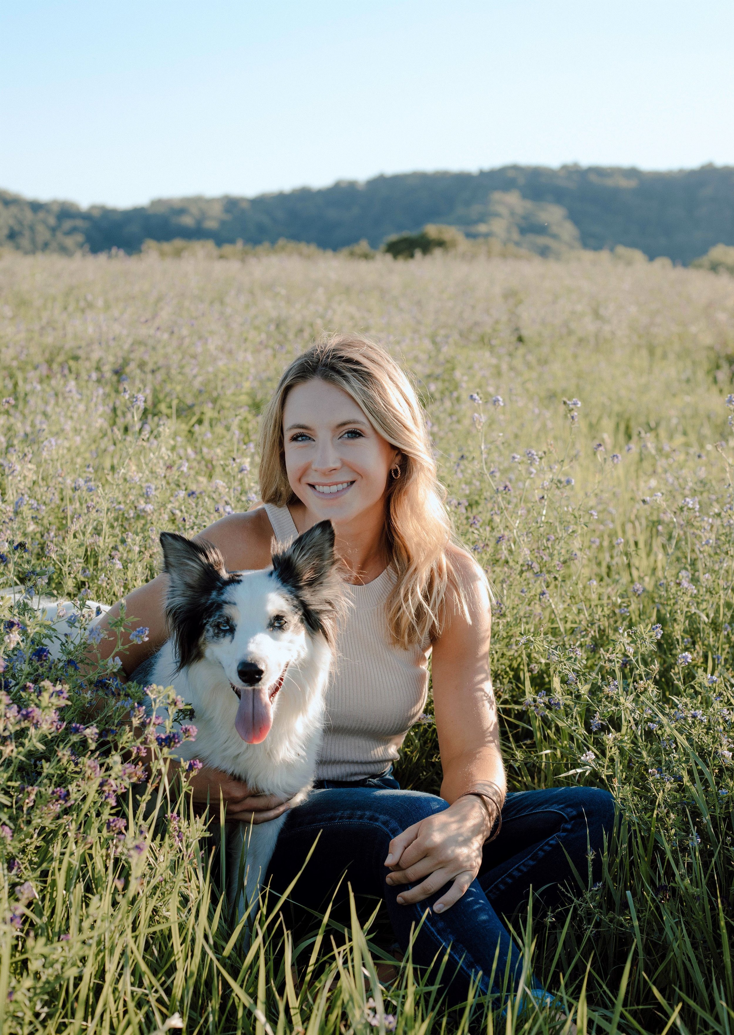  Emily and official farm dog, Brie.   Contributed photo  
