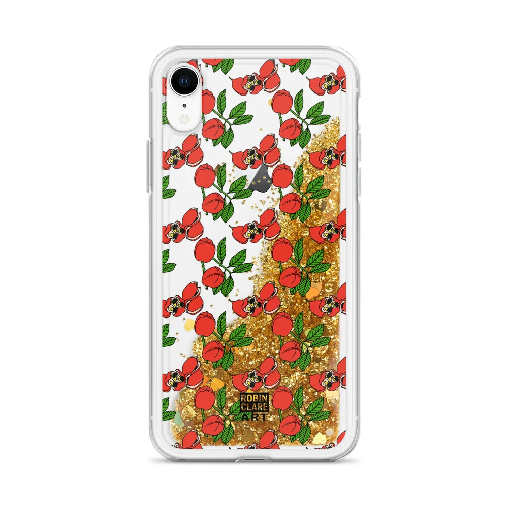 Ackee Love Gold Liquid Glitter Phone Case