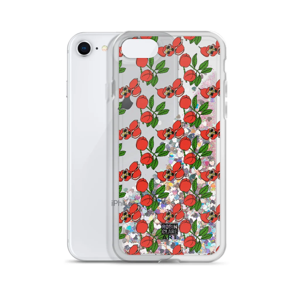 Ackee Love Silver Liquid Glitter Phone Case