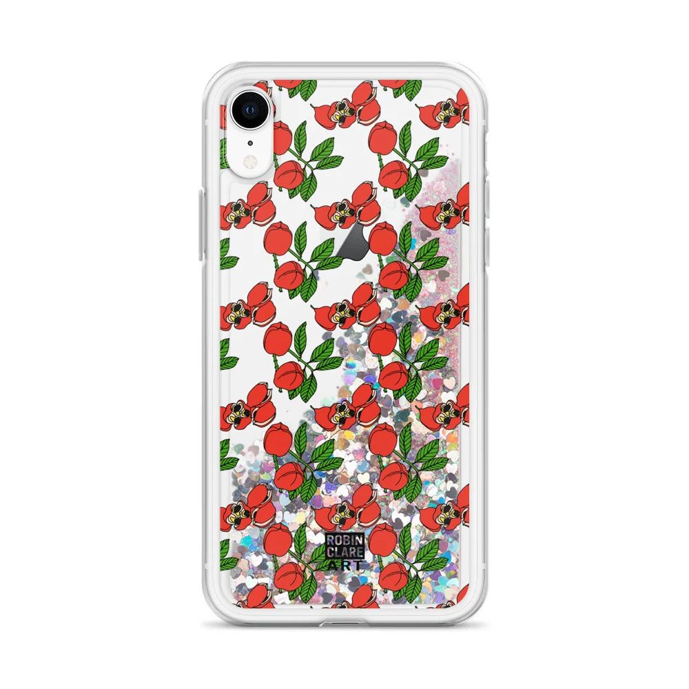 Ackee Love Silver Liquid Glitter Phone Case