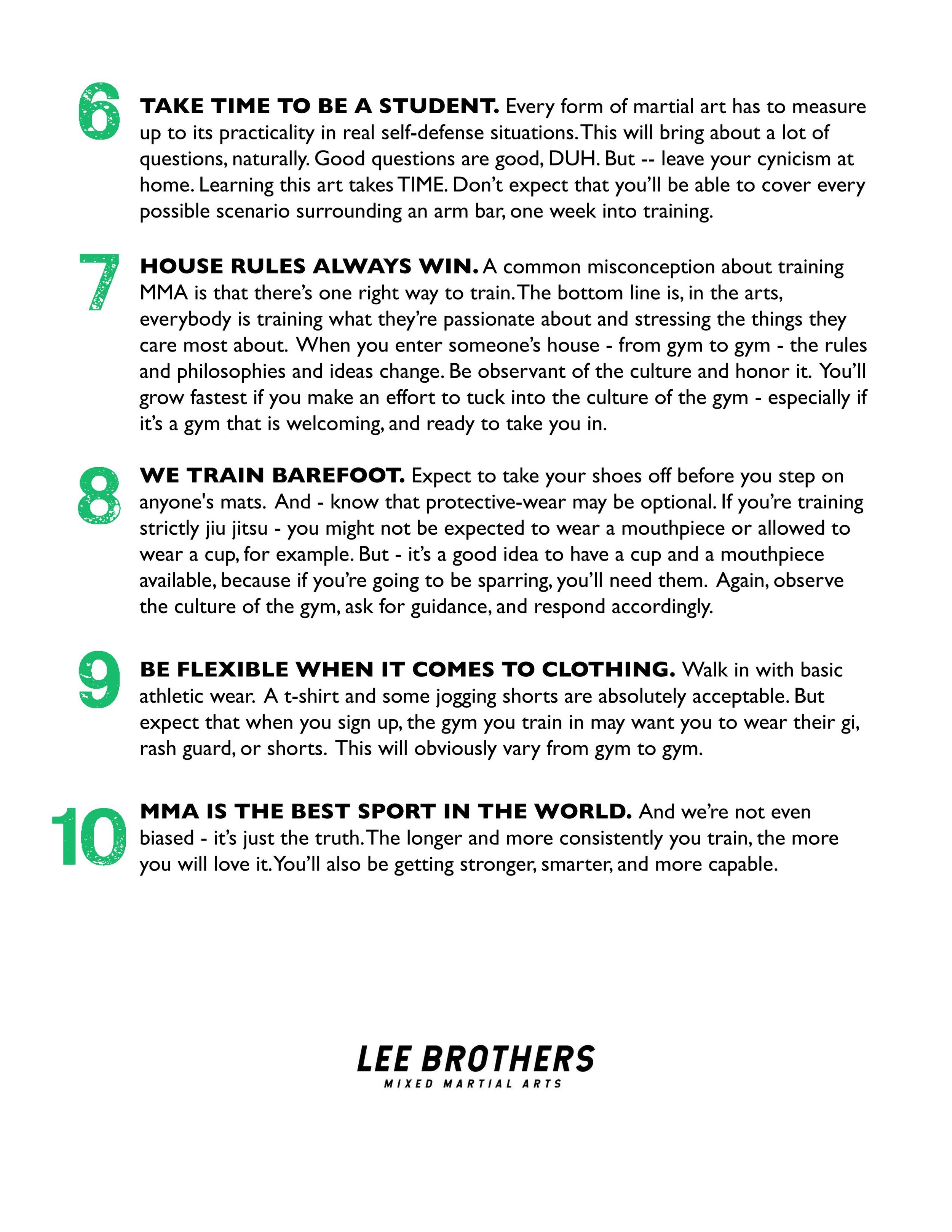 Ten Things — Lee Brothers MMA