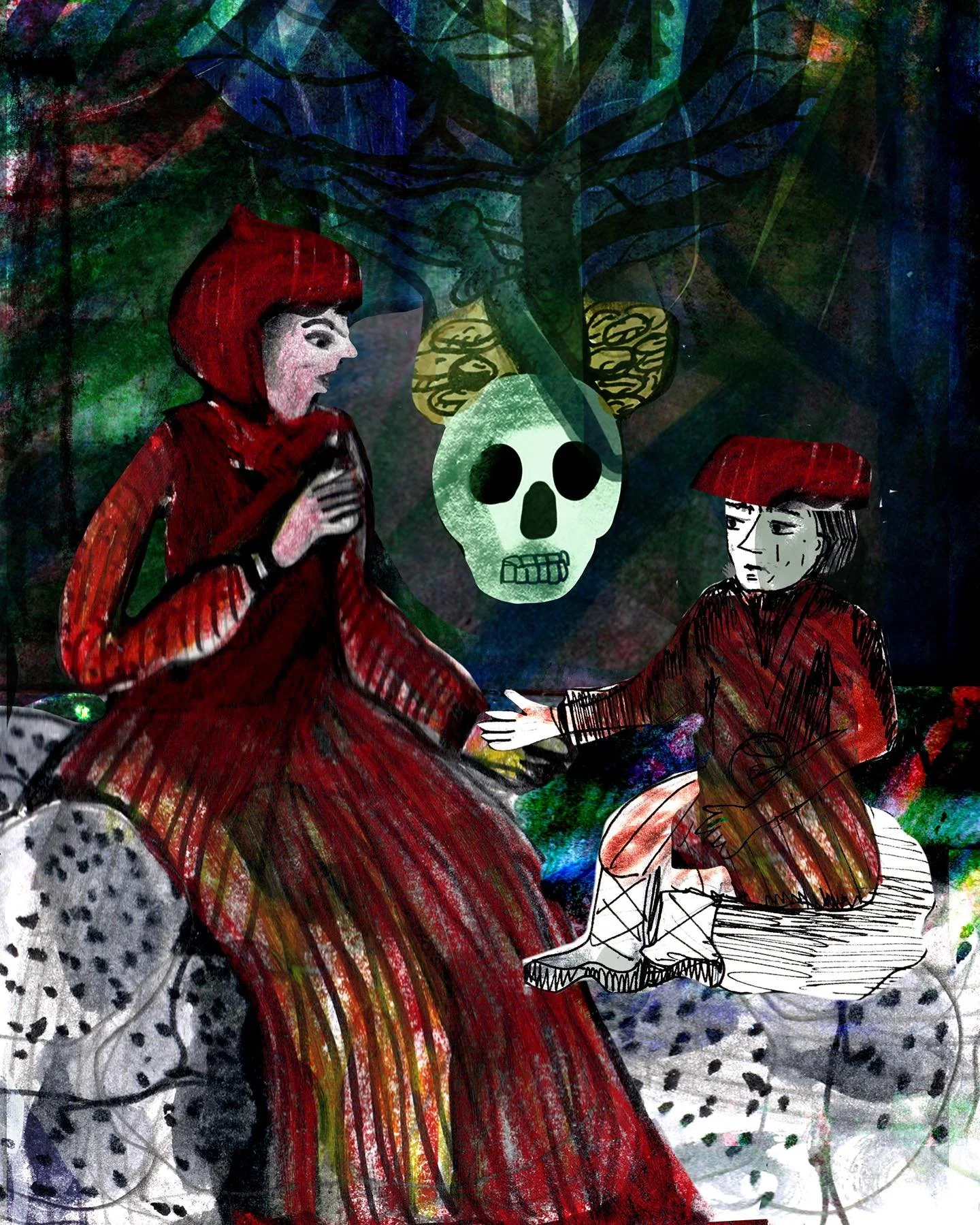 Good morning my creative friends 🤗. I&rsquo;m sharing a new illustration I recently created inspired by &ldquo;The Truth Is a Cave in the Black Mountains.&rdquo; I aimed to give it a folktale feel with a collage-like aesthetic. I enjoyed the story a
