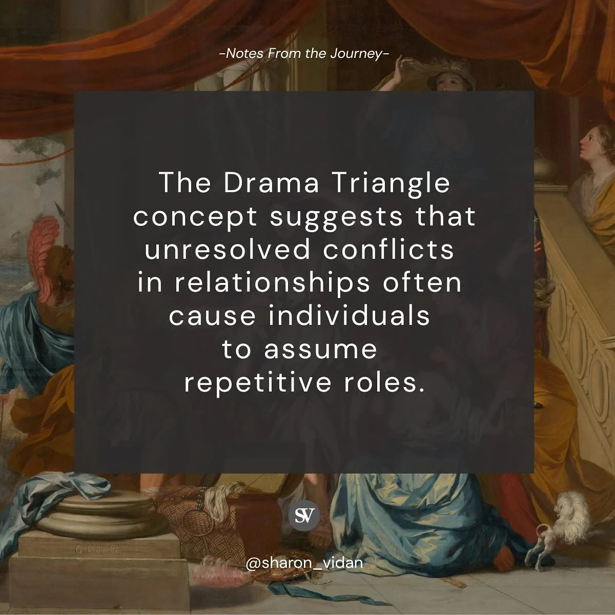 Ever find yourself stuck in the same relationship drama, again? 🎭
Today I’m sharing with you this life changing concept that changed how I see conflict: the Drama Triangle by psychiatrist Stephen Karpman.
It shows how, in moments of tension,