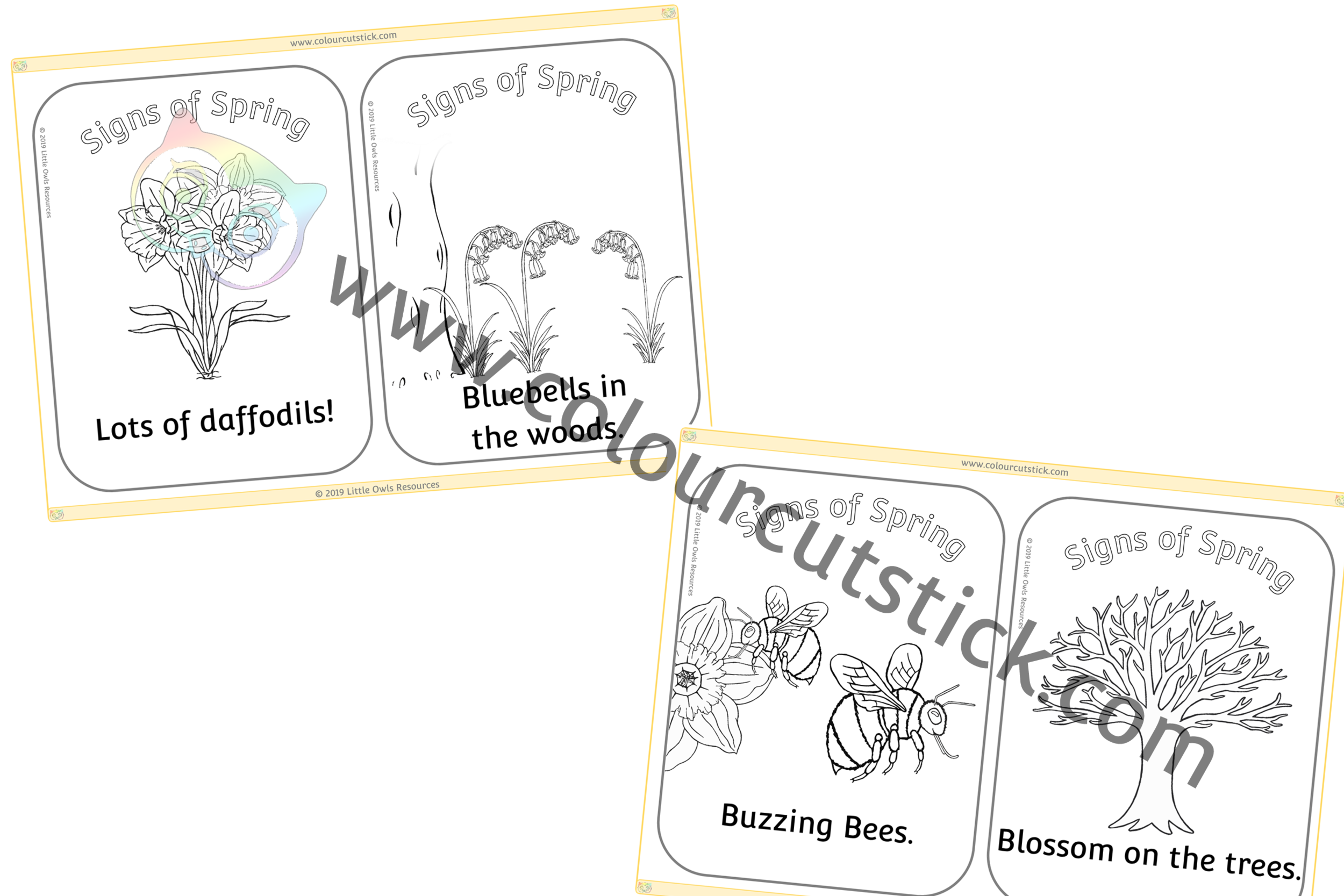 Signs of Spring Colouring Pages PACK