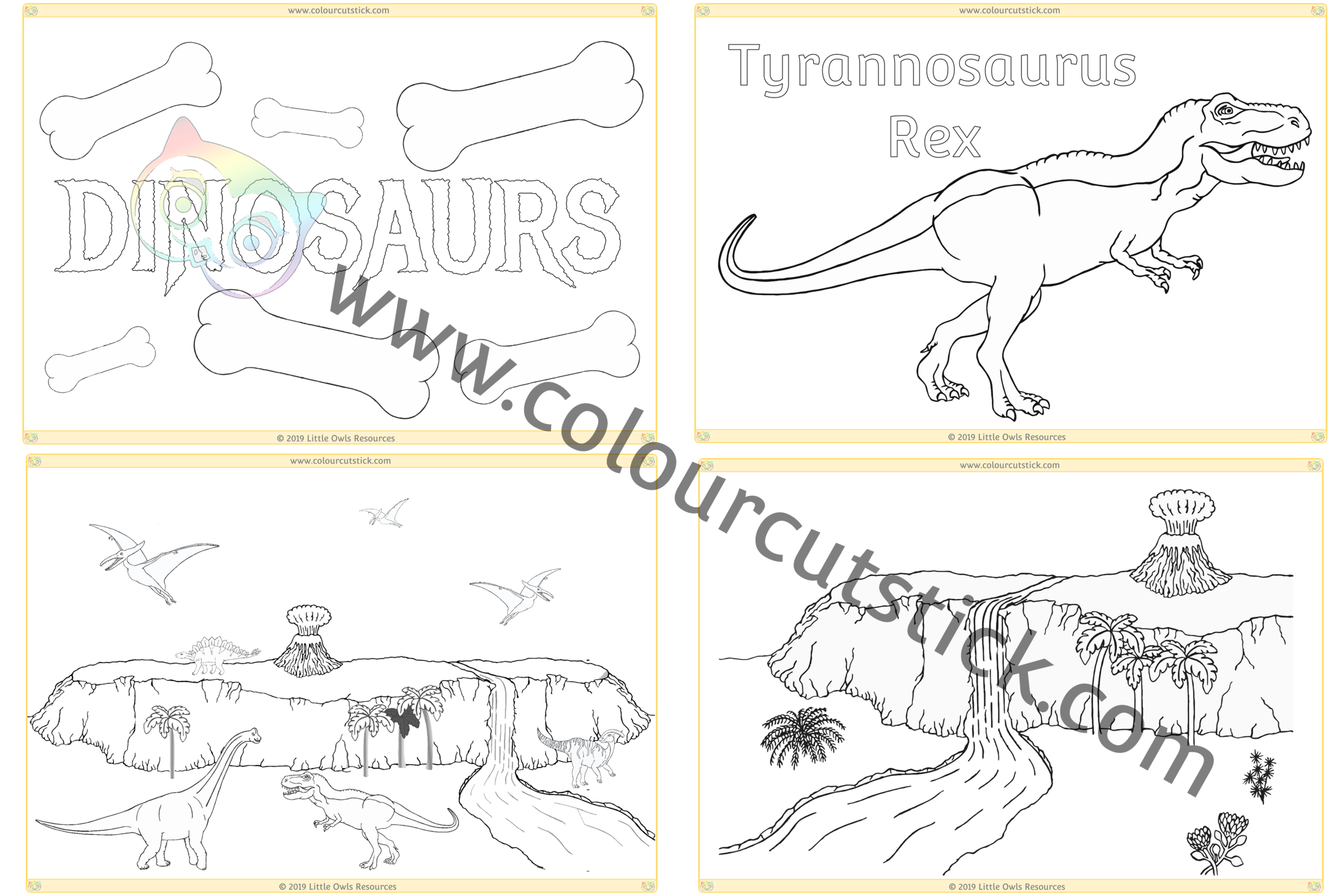 Download FREE Dinosaurs Colouring/Coloring Pack - for Children, Preschool, Early Years, Home School ...