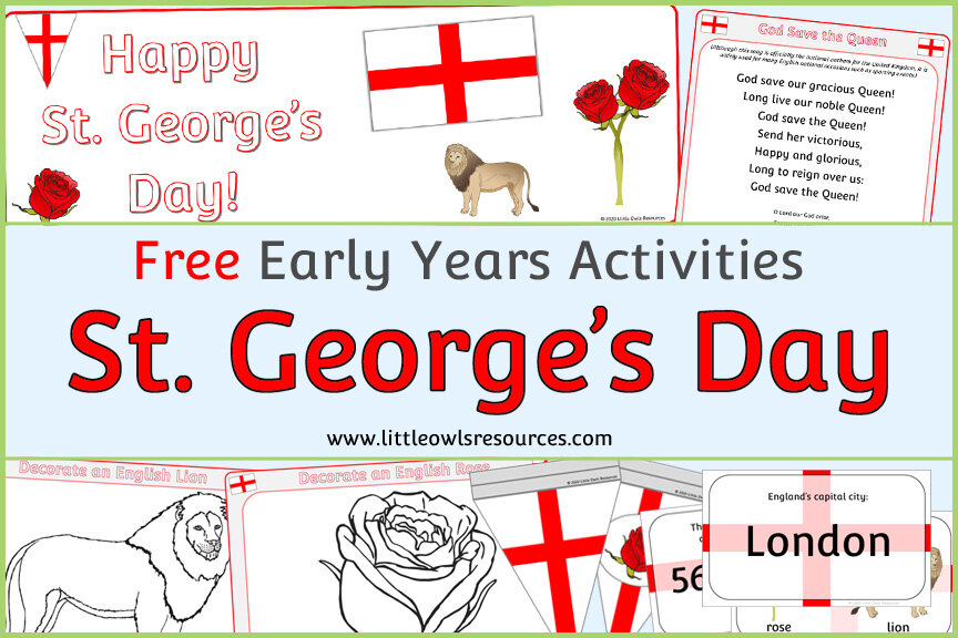 FREE English Flag Colouring/Coloring Page for St. George's Day — Colour