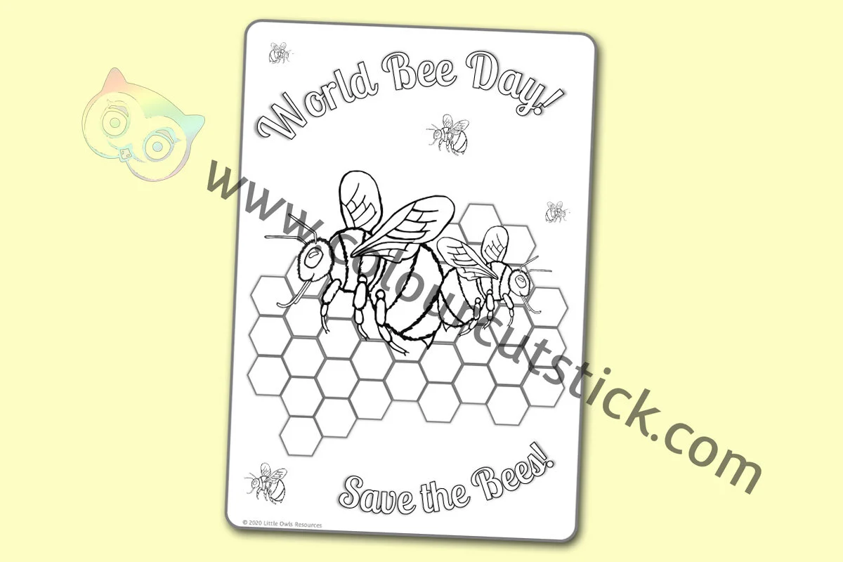 FREE World Bee Day - Colouring/Coloring Poster — Colour Cut Stick ...