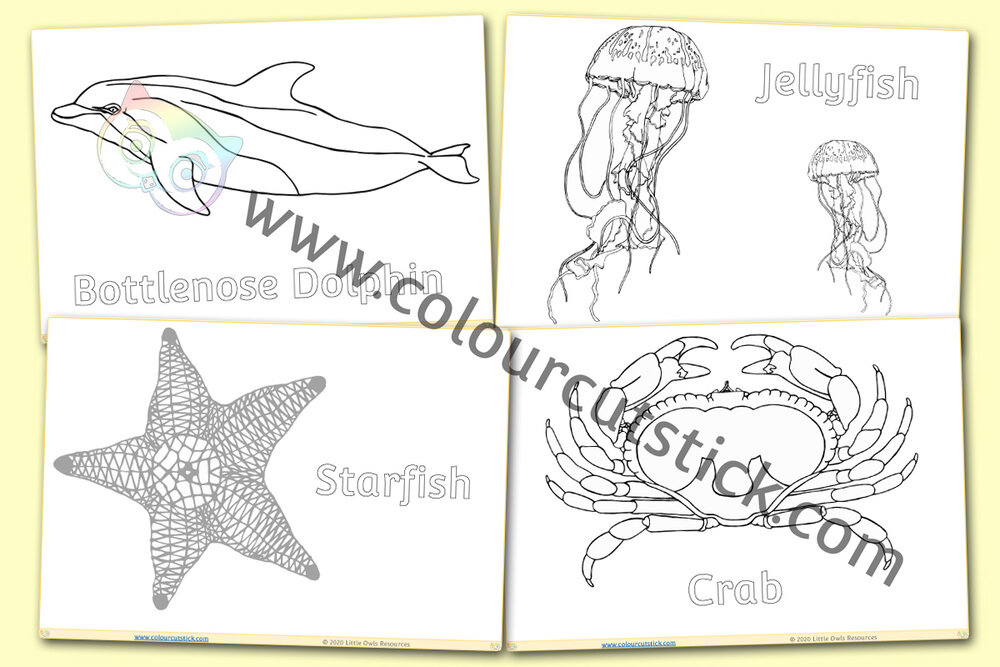 Free Under The Sea Colouring Coloring Pages For Children Kids Toddlers Preschool Early Years Colour Cut Stick Free Colouring Activities