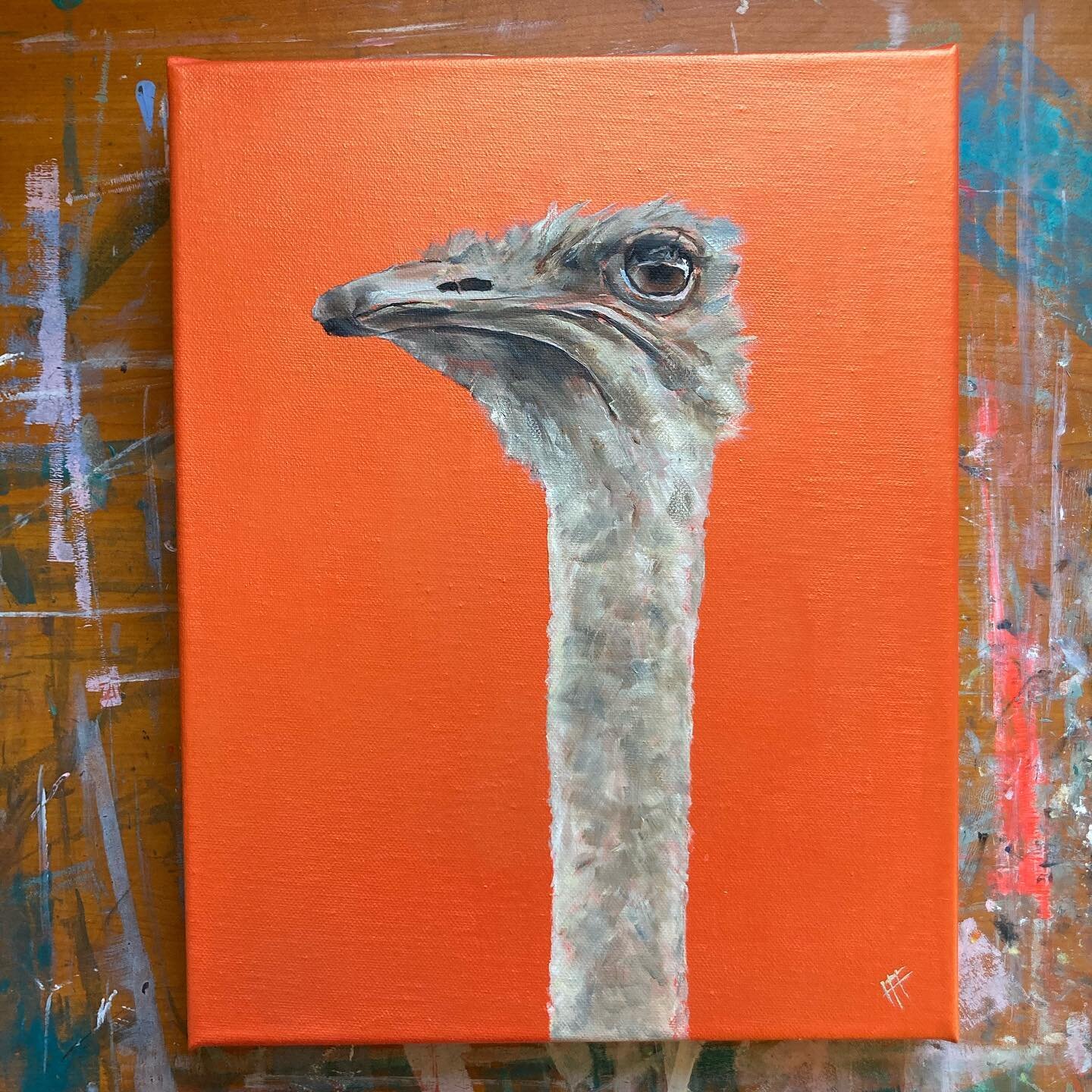 Introducing Oswald the very orange ostrich&hellip; 🧡

A similar piece was snapped up by an art buyer at my exhibition in July and now this ostrich is looking for its forever home. To be framed shortly but full details are on the Originals Shop page 