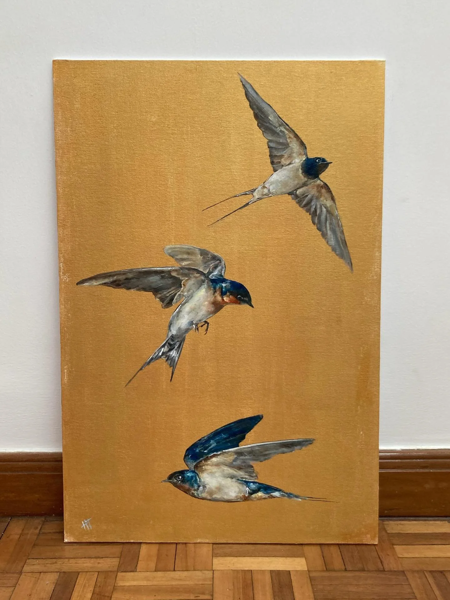 It&rsquo;s back to the easel here after some pretty special August adventures. Spring&rsquo;s Hope II has just been signed off and is the second piece in my golden swallow triptych, so there will be another one to come. Here&rsquo;s a little video of