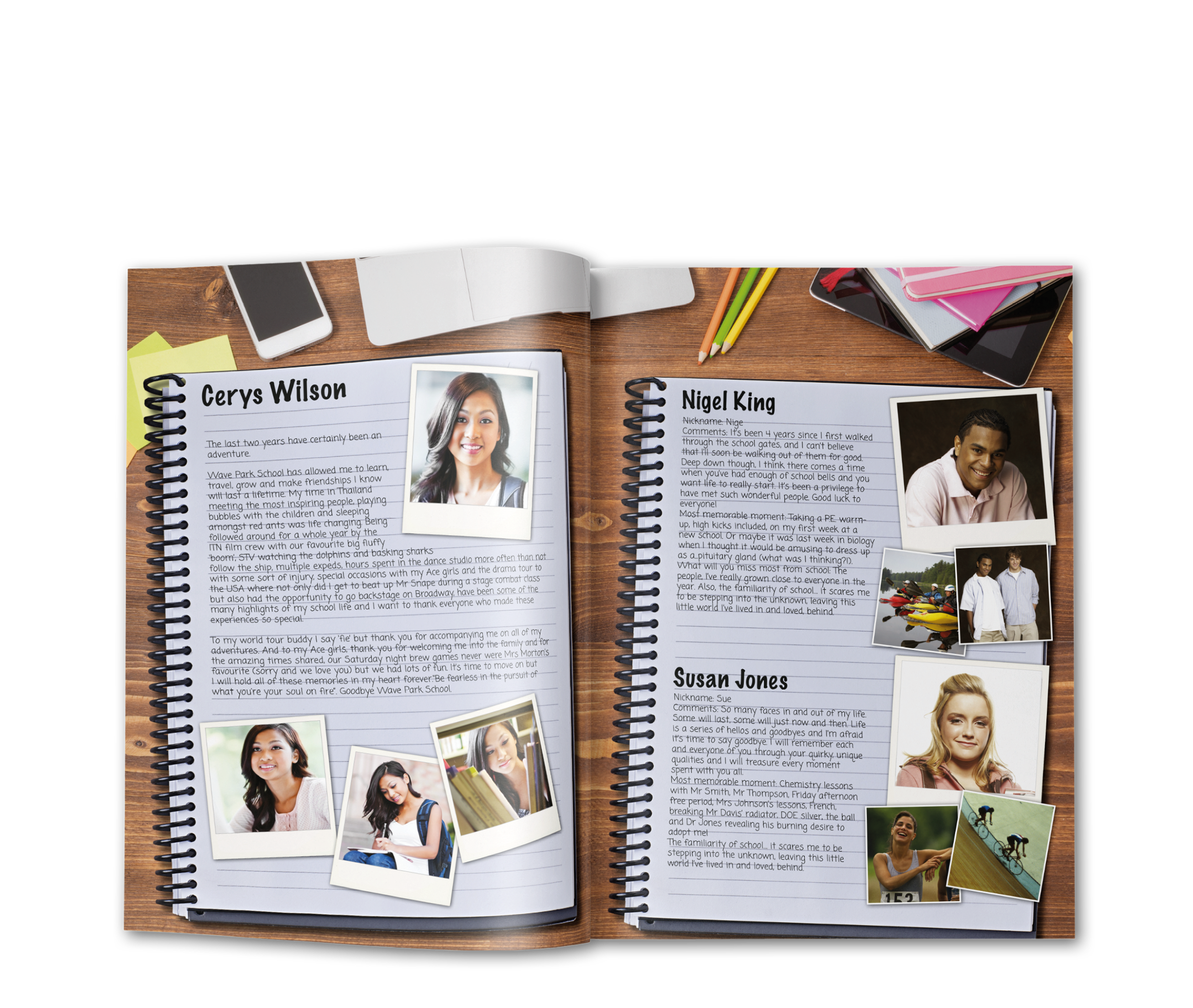 UK School Yearbook example design from Wave Ed