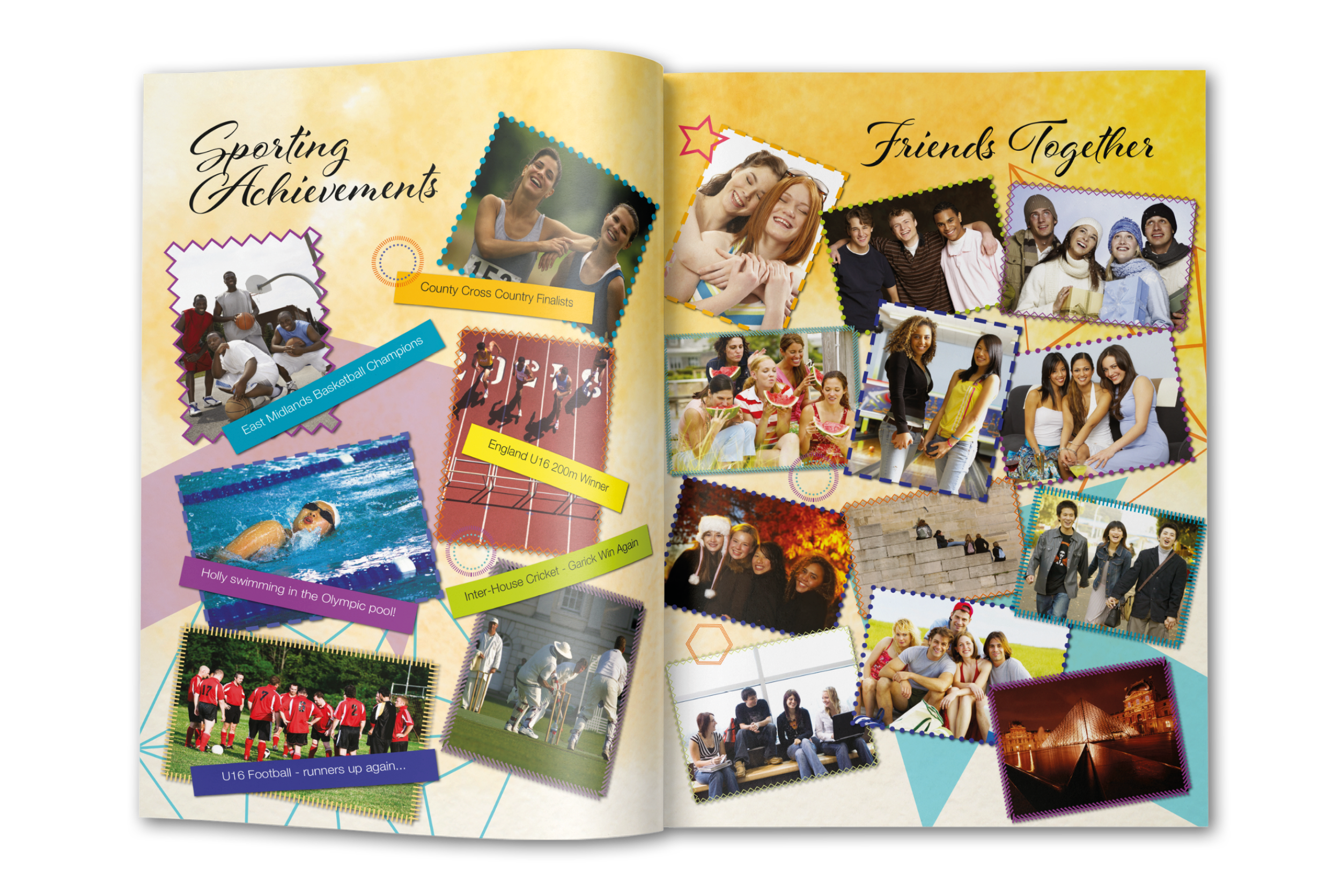 uk school yearbook photo page design idea