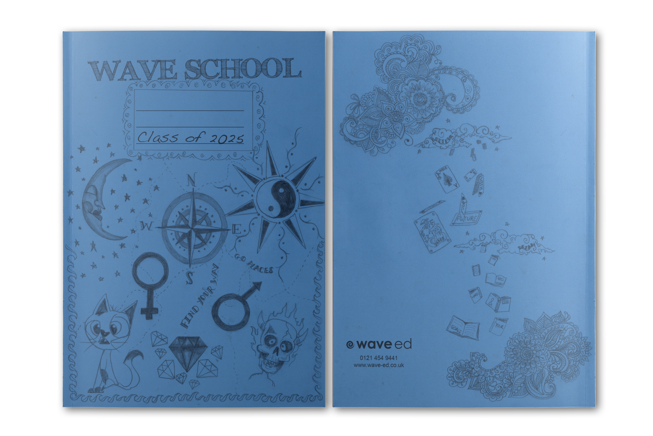 Student designed school yearbook cover