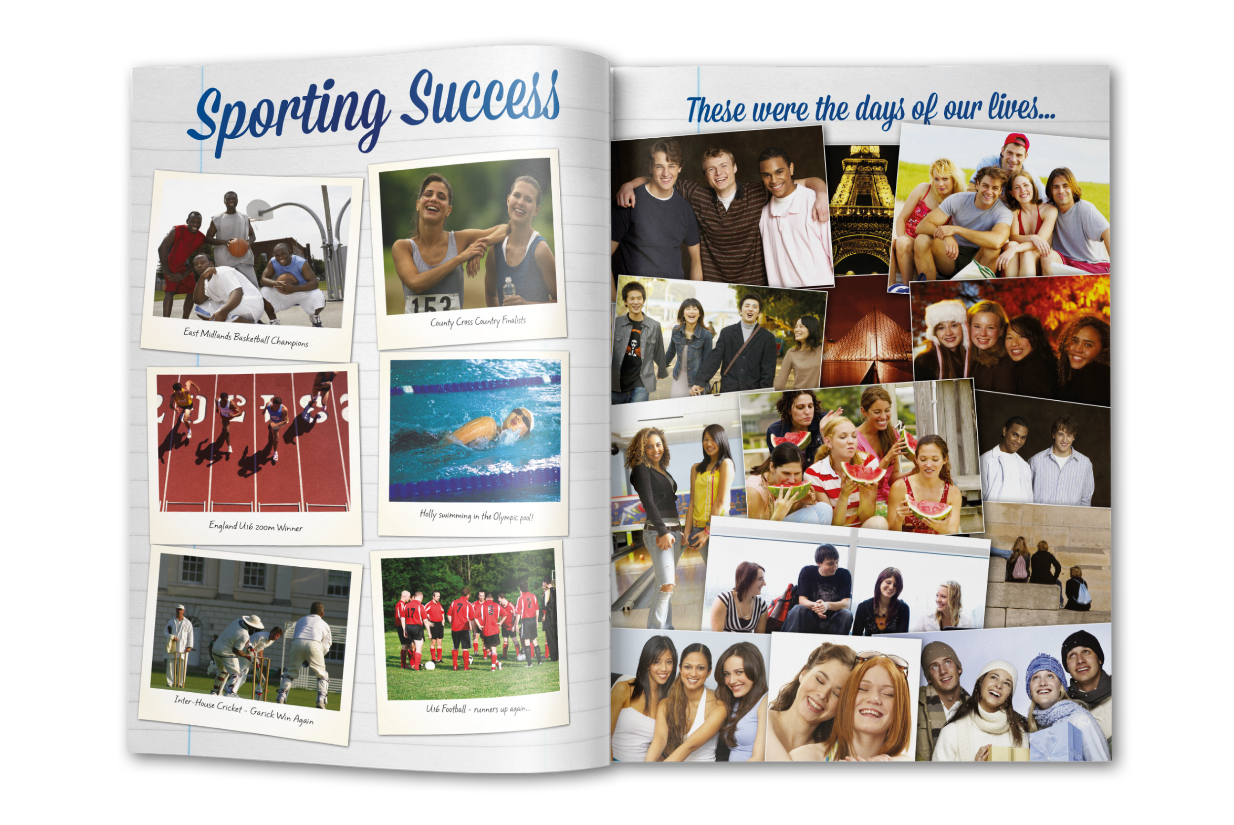 School yearbook photo montage page design ideas