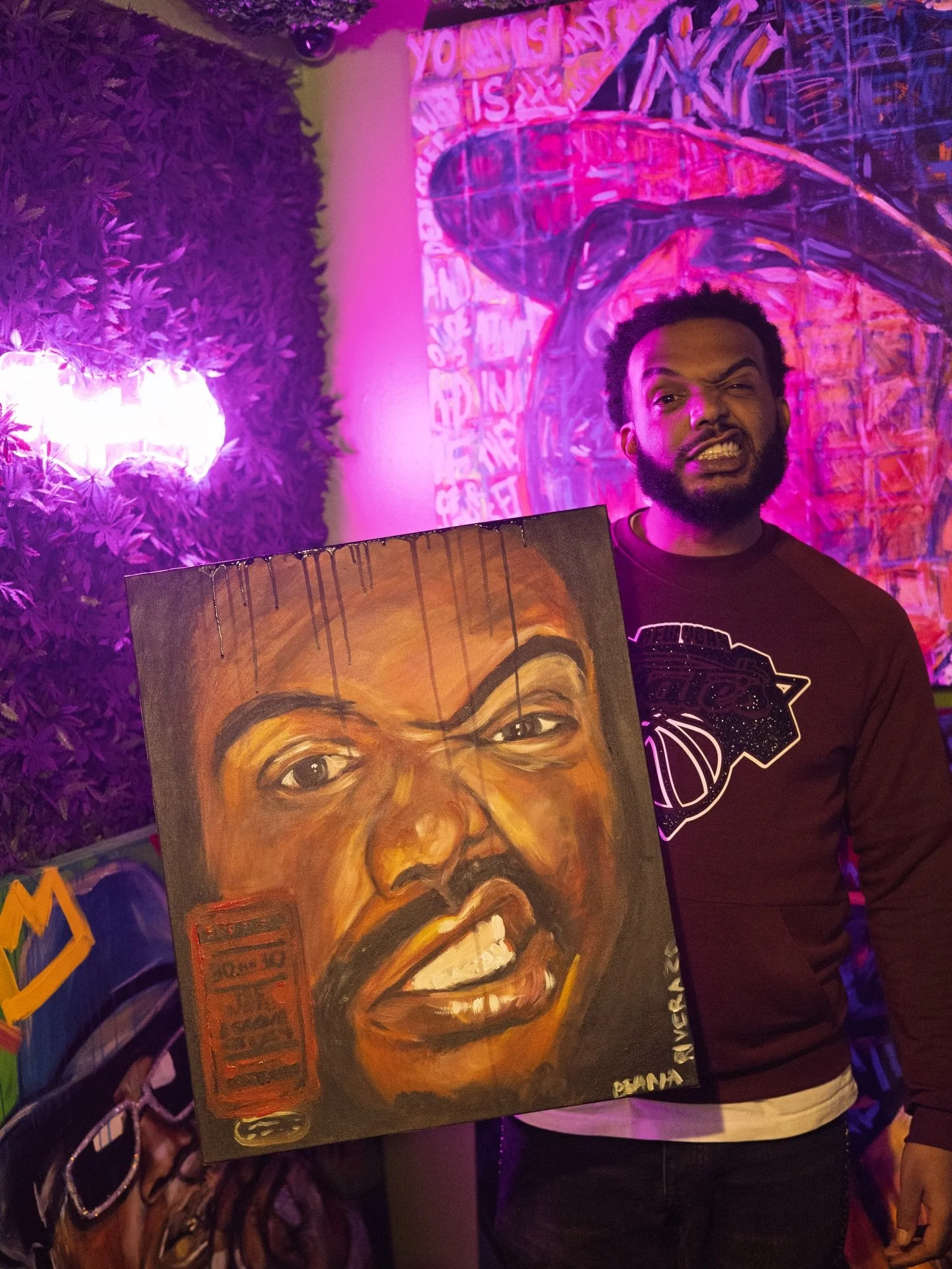 Def one of the dopest things that&rsquo;s happened to me! 
Thank You @hippiecafe420 &amp; @deanariv she cooked this up live on the spot! 🔥🔥 shoutout my brother @pvtso making this iconic cover of my favorite projects, the legend lives on!