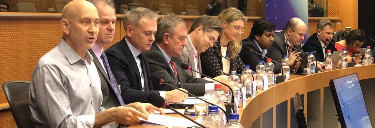 David Siegel at the EU parliament building delivering a keynote on governance.
