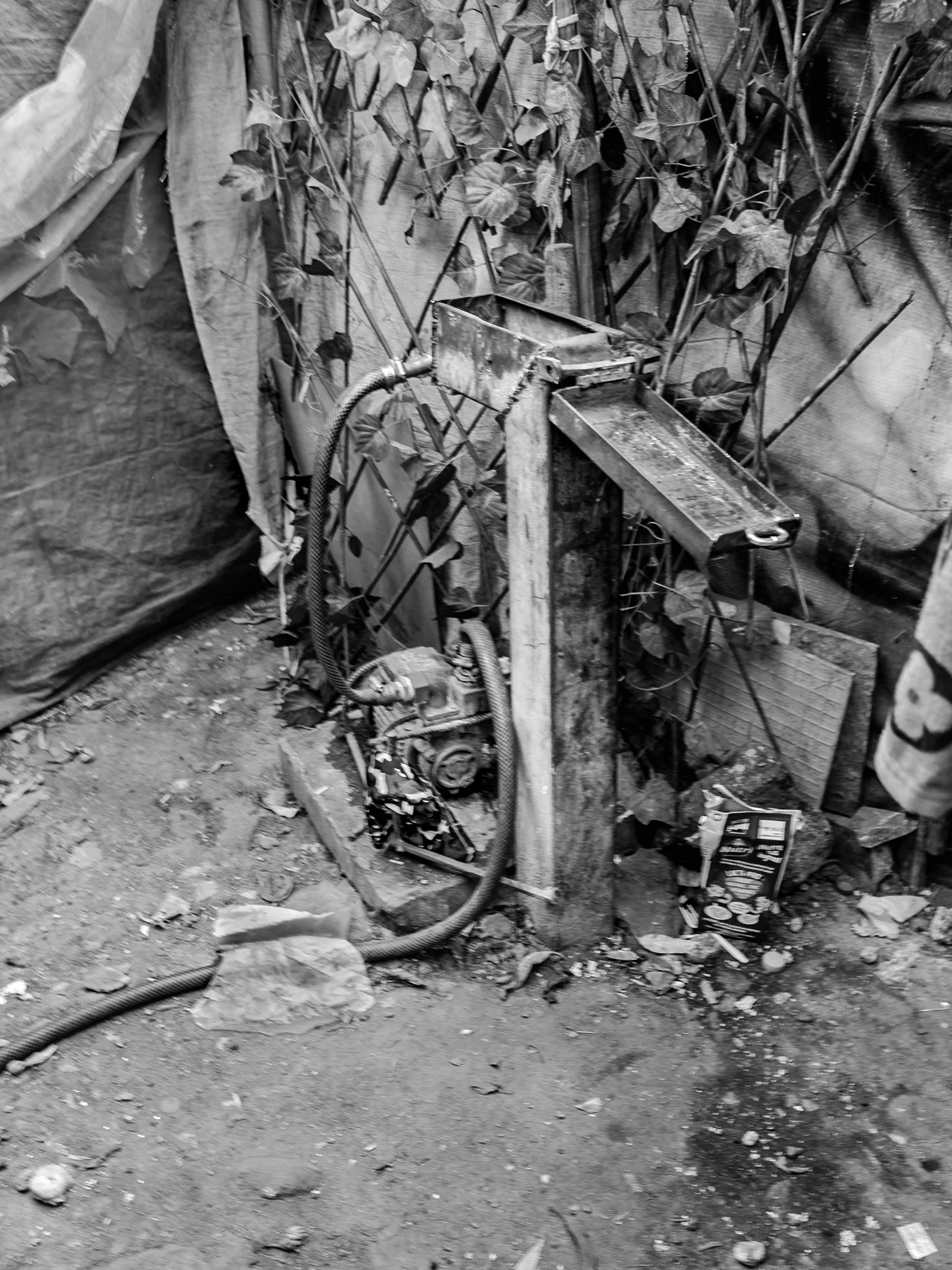 The water pump that provides drinking water to the camp's inhabitants. It is turned on twice a day.