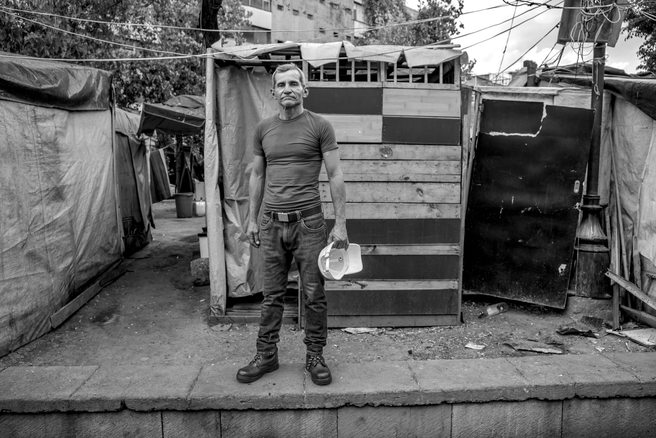 Jorge, 57. He arrived at the camp 16 months ago, after walking with a caravan of 200 people from El Salvador.