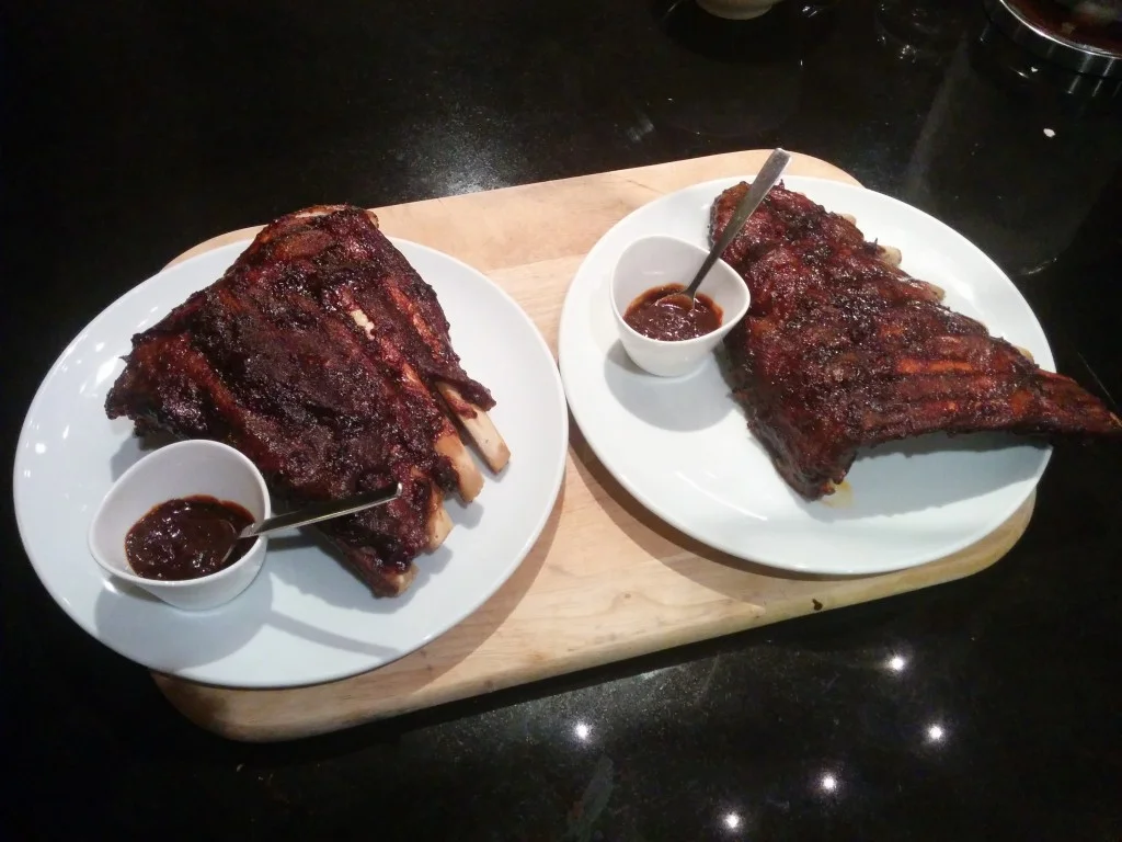 
Home cured braised bacon ribs with home-made BBQ sauce  