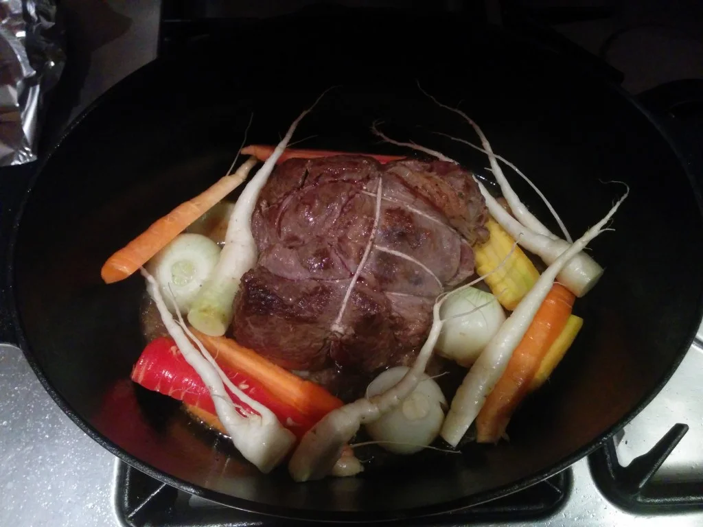 Dexter pot roast with a nice piece of house-keepers cut  