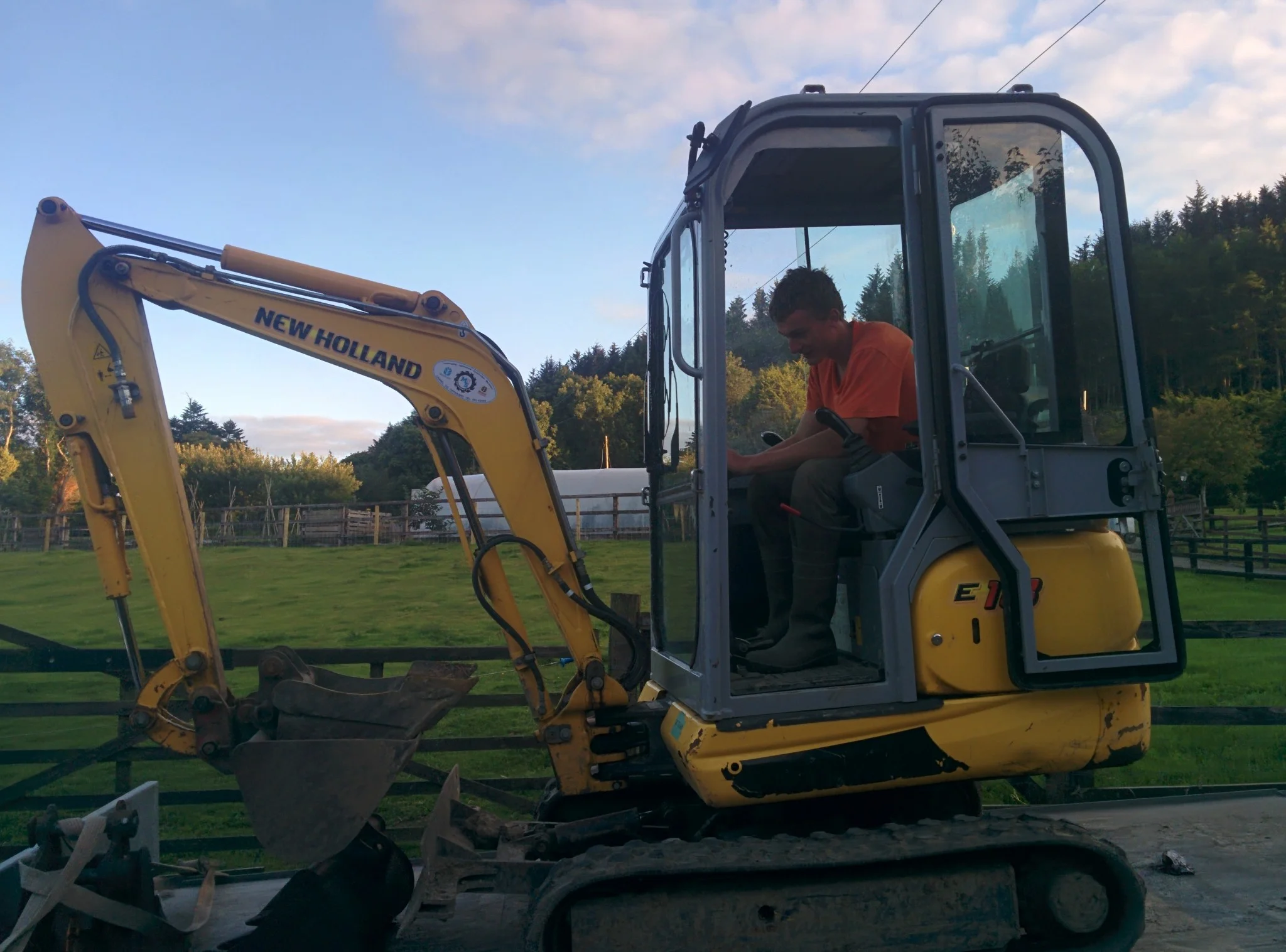 
Gregoire having some fun in the mini-digger  