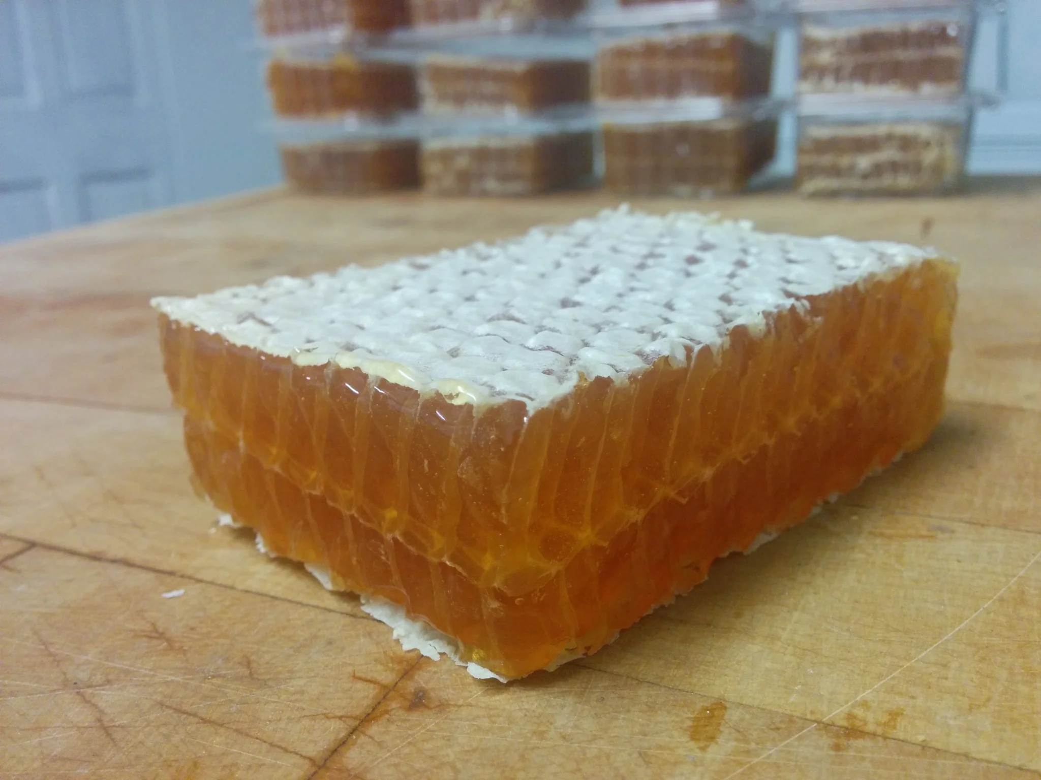 
Started preparing the heather honey cut comb this evening  