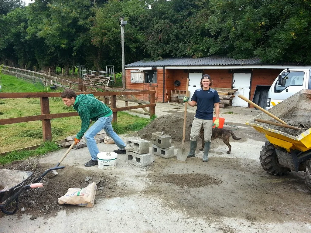 
Concrete mixing the old fashioned way  