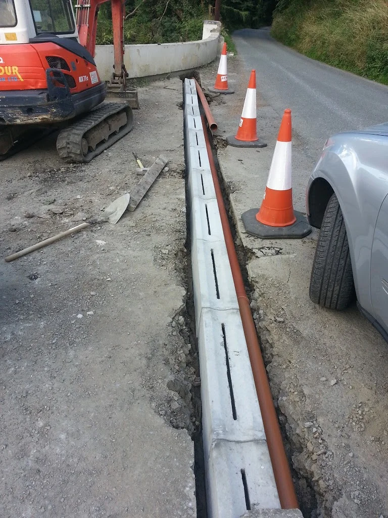 
Drain nearly in place  