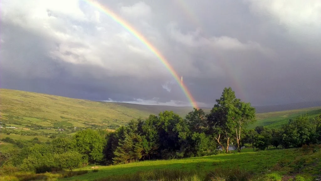
A big rainbow over the valley  