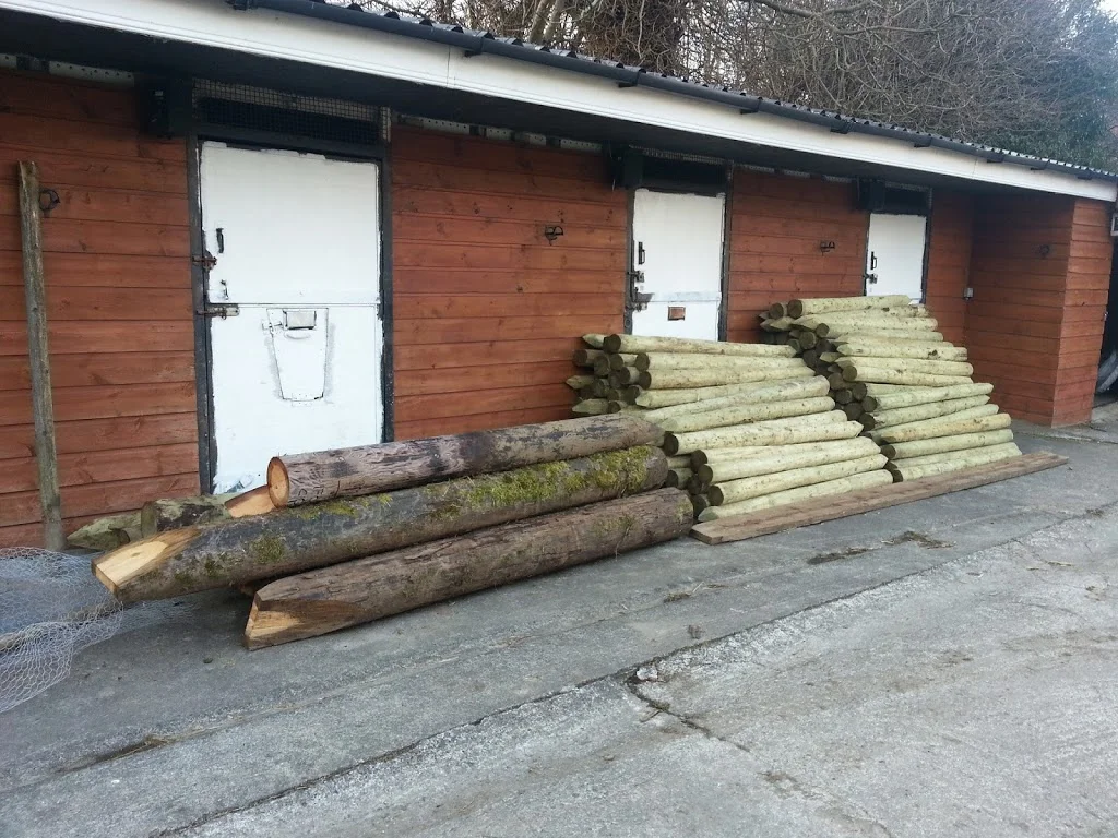 
Nicely stacked fencing posts  