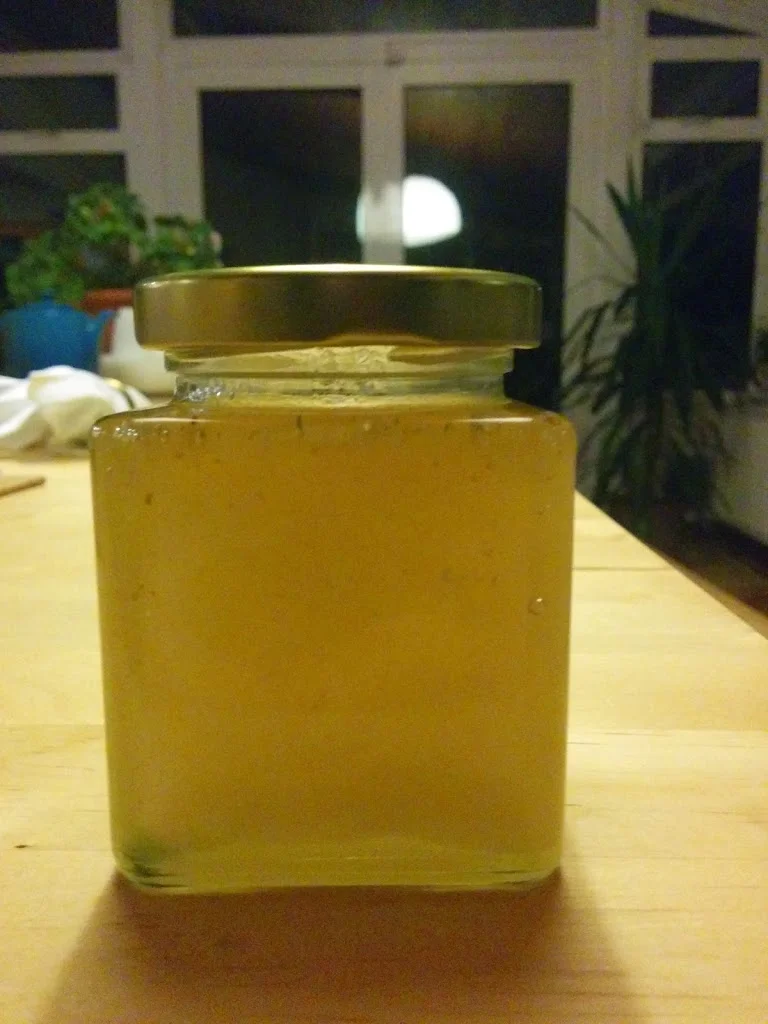 
The first of this years summer honey in new square jars  