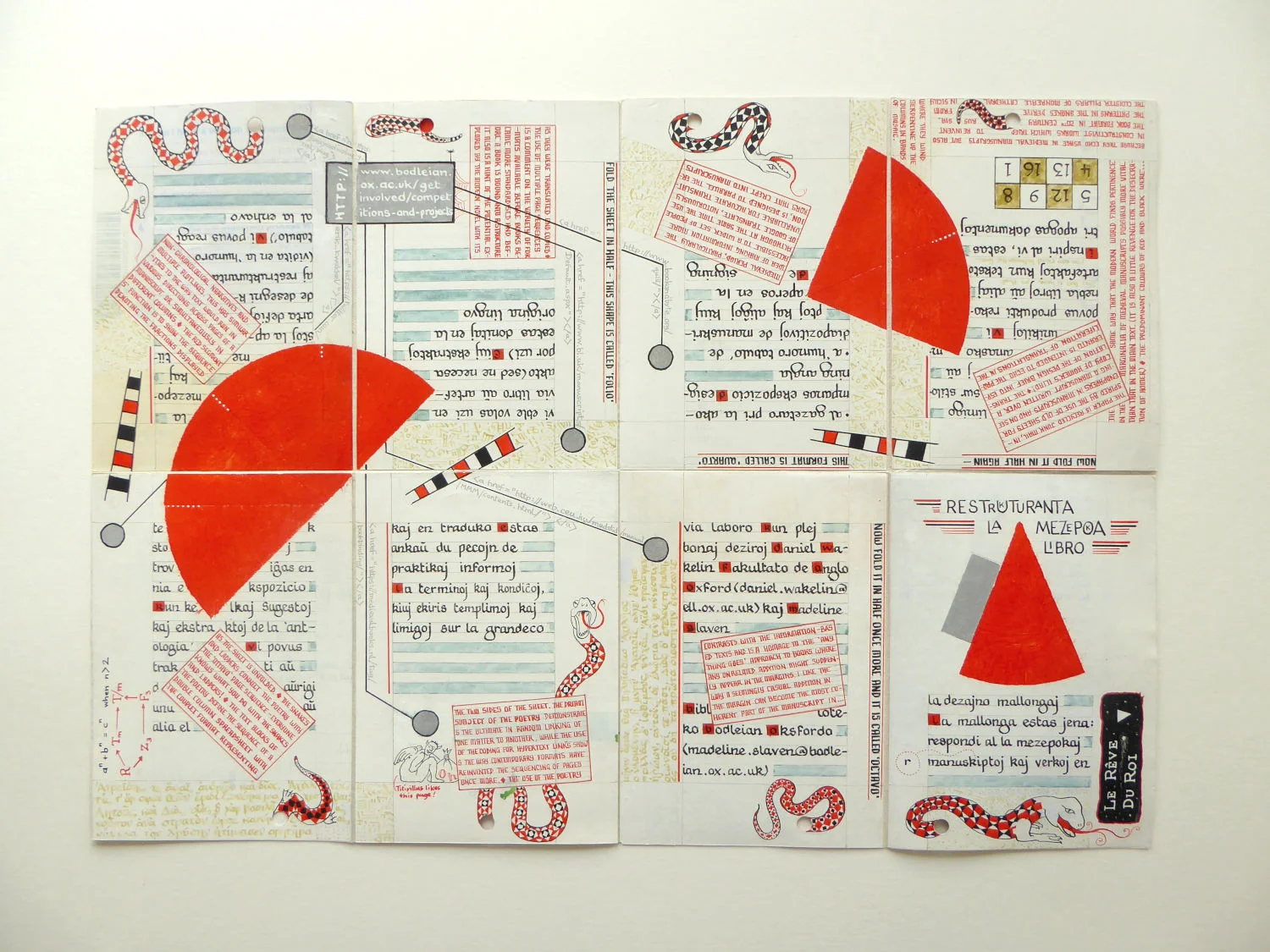  book unfolded, title side showing 