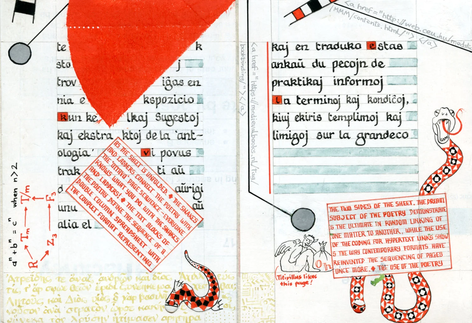  book unfolded, 2 page close-up 