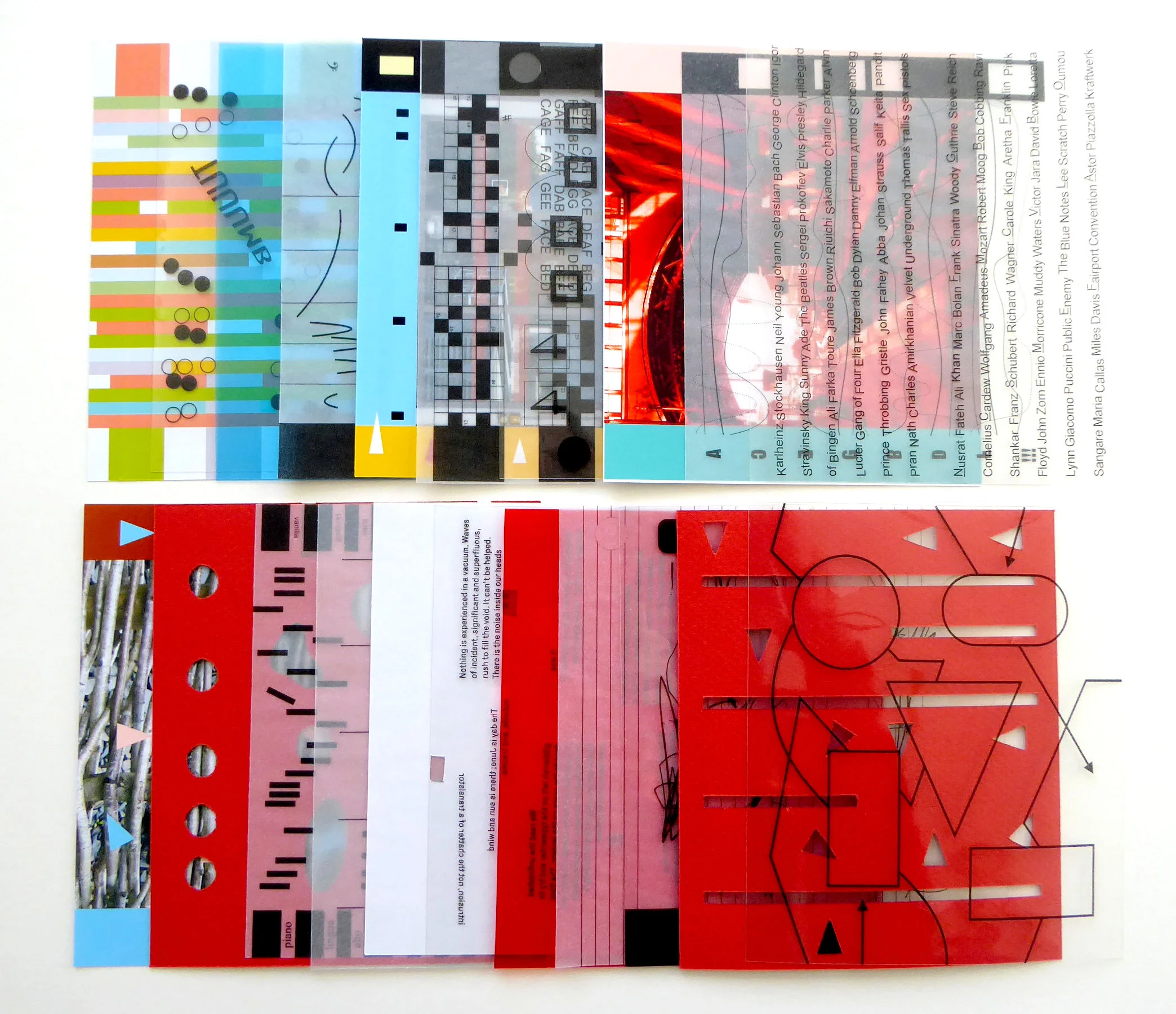 the loose sheets, overlapped