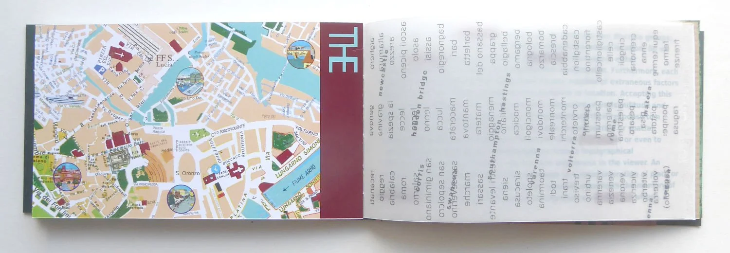 double page spread with translucent page