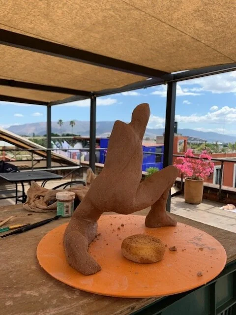 I use the rooftop as an art studio when I am in residence.