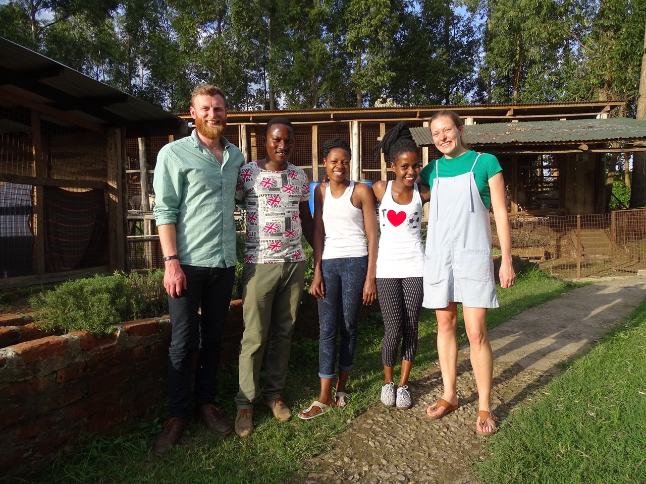 Conan and Rachel with cheesemaker Alex and the dairy team.