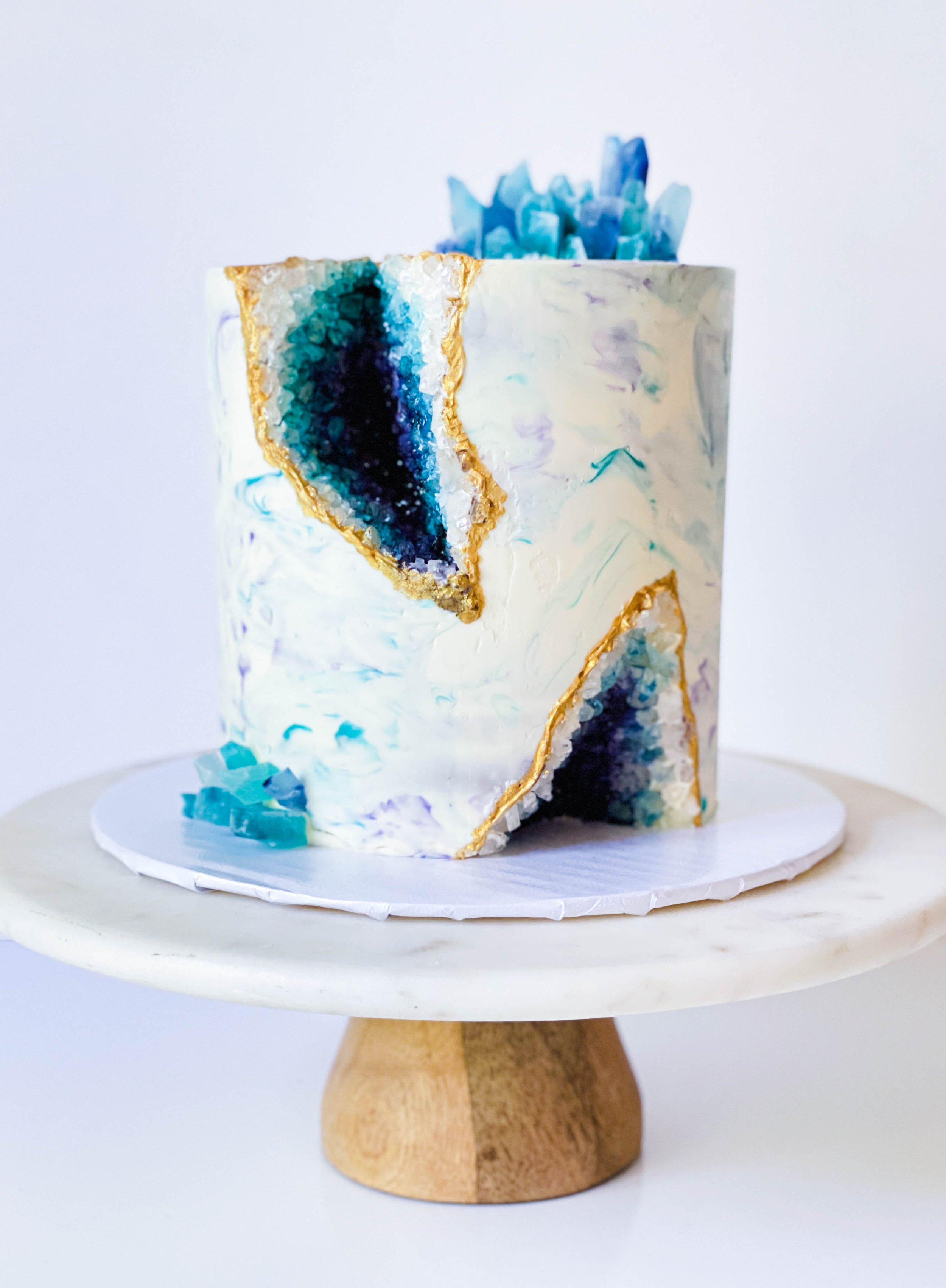 Lovely Blue Candy Geode Cake  Madras Bakery