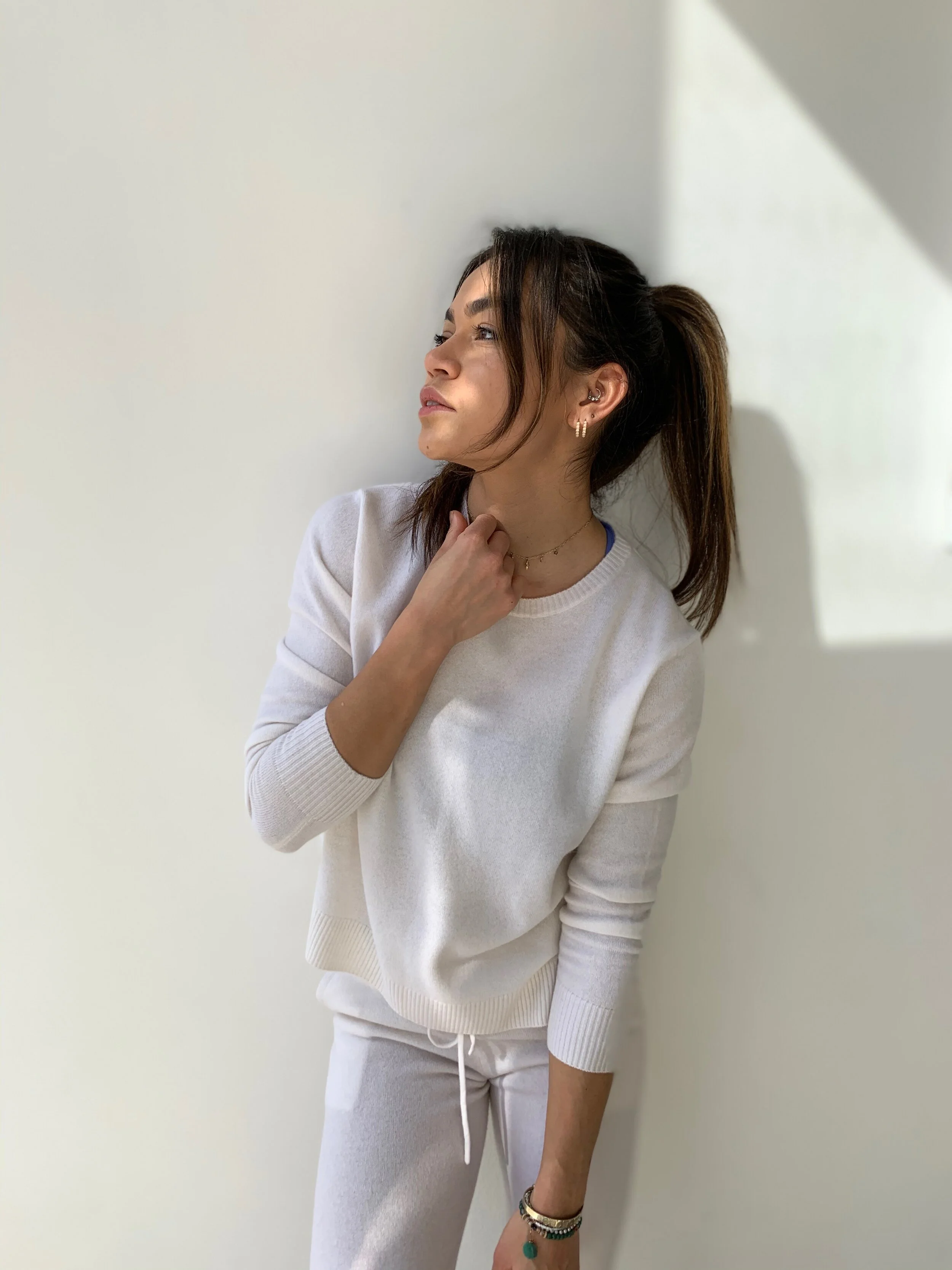 100% Cashmere Classic Tracksuit - Ivory